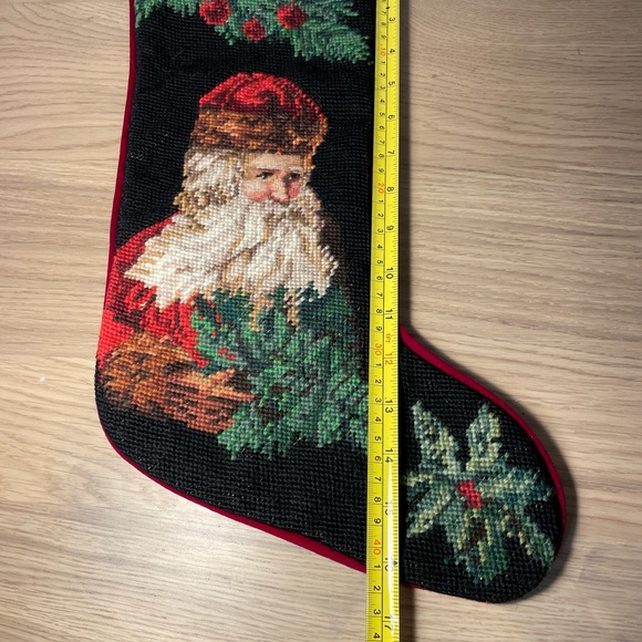 Vtg Imperial Elegance Stocking Old World Santa Claus Wool Needlepoint Christmas - Picture 4 of 11